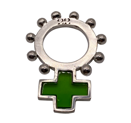 GLASS CROSS SHE RING